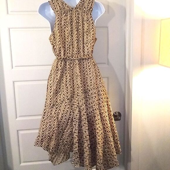 Joie Pharrah Dress Chevron Asymmetrical Cotton Dress - Picture 5 of 5